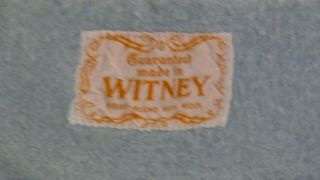Witney Made in England Wool Blend Blanket.  Beige/Blue strips.  70 