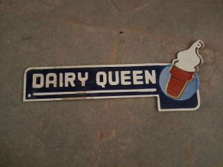 Porcelain Dairy Queen Enamel Sign Size 15 " X 6 " Inches