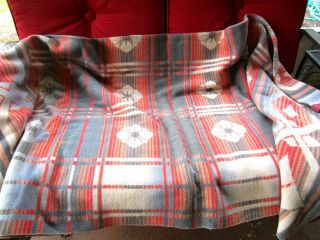 Vintage Camp/Lodge Red & Blue Design Binding Blanket 2