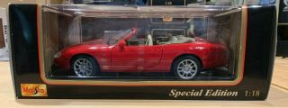 1998 Maisto Special Edition,  Red Jaguar Xkr Convertible,  1:18 Scale,  Nib