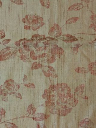4 Vtg Hollywood Regency Fabric Curtain Panels Peach Pink Rose Sheen 85 " L X 39 " W