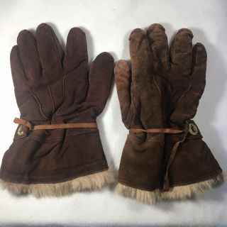 Ww2 1943 Imperial Japanese Army Pilot Fur Lined Flying Gloves