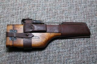 Antique German Mauser C96 Broomhandle Wooden Stock And Jock Holster