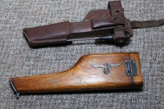 Antique German Mauser C96 Broomhandle Wooden Stock and jock holster 2