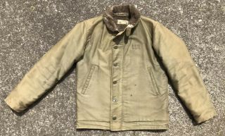 Ww2 Us Navy N1 Deck Jacket 1940’s Usn Jungle Cloth Wwii Naval