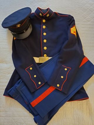 Wwii Usmc Dress Blues Uniform,  Named