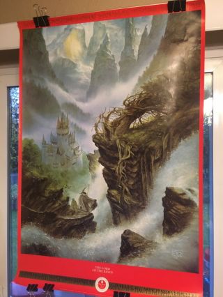 Vintage Jrr Tolkien Centenary Lord Of The Rings Poster 35x23 Very Rare