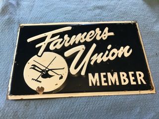 Vintage Farmers Union Metal Sign