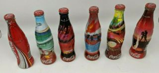 6 Empty Coca Cola Glass Bottles From Argentina Year 2002