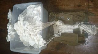 Ww11 Ww2 1943 U.  S.  Navy Parachute With Inspection & Packing Card