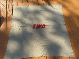 Vtg Twa Airlines 100 Virgin Wool Blanket Pendleton Woolen Mills 56x54 "