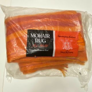 Hudsons Bay Mohair Throw Rug Blanket Scotland Stripes Yellow Orange