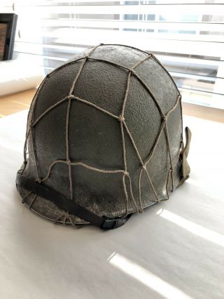 Ww2 Schuleter M1 Fixed Bale,  Front Seam Helmet