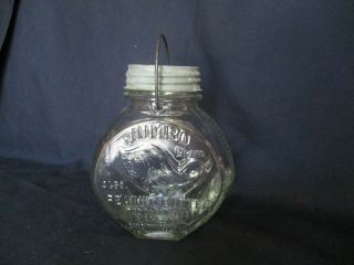Vintage 2 Lb.  Jumbo Peanut Butter Jar,  Frank Tea & Spice Co. ,  Bail & Zinc Lid