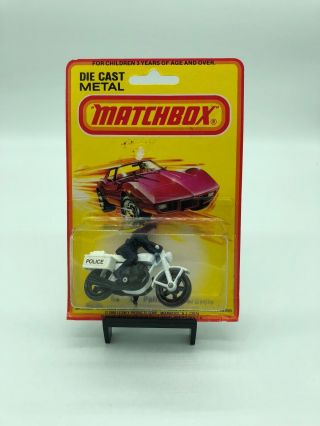 1980 Matchbox Die Cast Metal No.  33 Police Motorcycle Nib