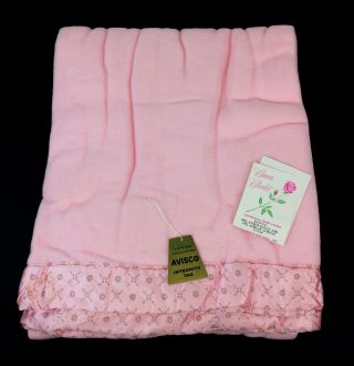 Vintage Pink Beacon Satin Binding Acrylic Blanket 72 " X 90 " -