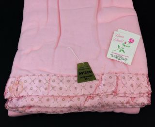 Vintage Pink Beacon Satin Binding Acrylic Blanket 72 