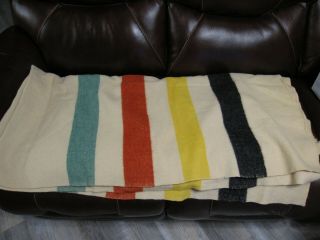 75 X 90 Vintage Wool Striped Blanket