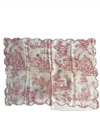 D Porthault Pink Floral Bed Pillowcase Sham Scallop Edge 1980s