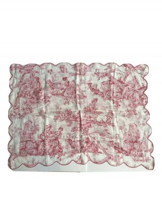 D Porthault Pink floral Bed Pillowcase Sham scallop edge 1980s 2