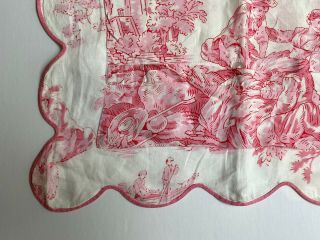 D Porthault Pink floral Bed Pillowcase Sham scallop edge 1980s 3