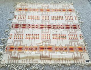 Vintage Pendleton Beaver State Chief Joseph Made In USA Wool Blanket 64x66 2