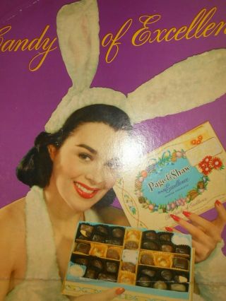 Vintage Page & Shaw Candy Easter Pin Up Store Display Stand Up Cardboard 2