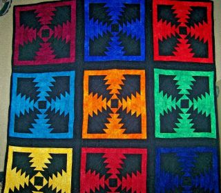 Hand Made Colorful Small 46 " X 44 " Lap Or Child 