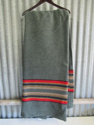 Pendleton Usa Woolen Mills Striped Wool/cotton Blanket 70” X 84”