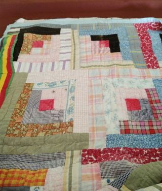 Vintage Handmade Quilt - Large Twin Or Small Full