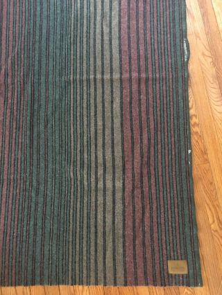 Pendleton Yakima Camp In Mineral Umber Stripe Wool Blanket Queen Size 50” X 90”