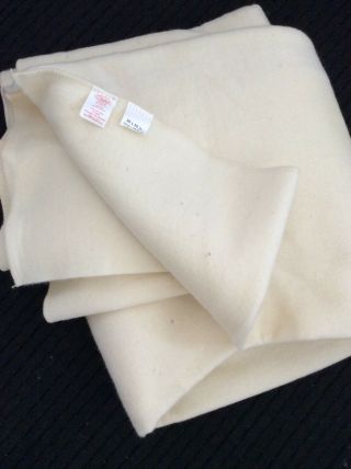 Vtg Chatham 100 Wool Cream 90” X 90” Blanket Boho