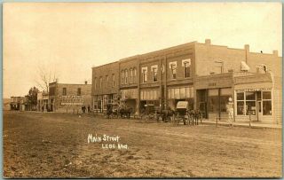 Lebo,  Kansas Rppc Real Photo Postcard Main Street Downtown Scene / 1911 Cancel