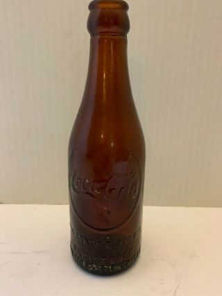 Vintage 6 1/2 Oz Amber Brown Coca Cola Bottle Circle Arrow Louisville,  Ky