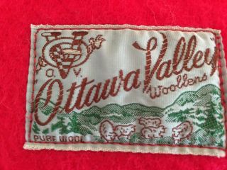 Vintage OV Ottawa Valley Pure Wool Red Blanket 67” x 82” No Damage 2