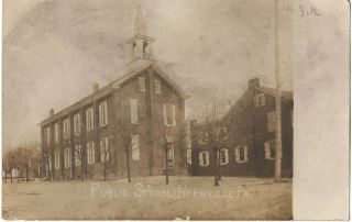 Rppc Real Photo Postcard Of The Old Public School Bernville,  Pa.  Berks County