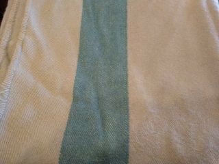 Witney Point 3.  5 Points Green Pure Wool Blanket 70 " X 90 " Some Flaws