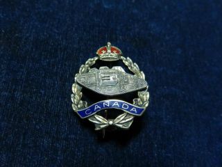 Orig Ww2 Sweetheart Badge " Rcac - Royal Canadian Armoured Corps " Birks Sterling