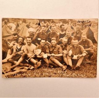 Wwi 1916 Real Photo Postcard Us Army Company I 7th Training Regiment On Hike