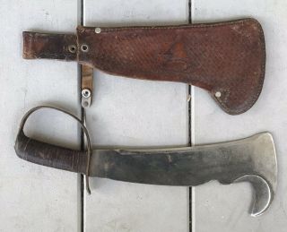 Vintage Us Wwii Woodman’s Pal 284 Jungle Machete Knife & Leather Scabbard