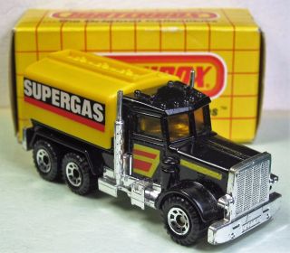 Vintage Matchbox Supergas Superfast 56 Peterbilt Tanker Truck W/ Yellow Box