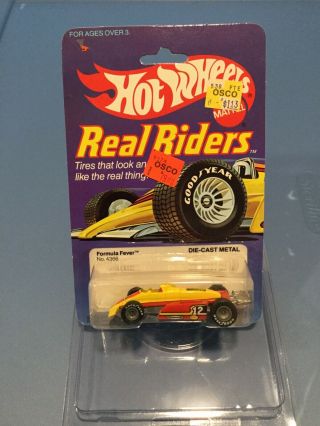 Hot Wheels.  Real Riders.  Formula Fever.  Gray Hubs.  Red/yellow In 1982 Bp 4366