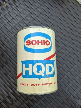 Vintage Sohio Hqd Heavy Duty Quart Motor Oil Can