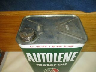 Vintage B/A BA B - A British American Oil Co Autolene Motor Oil 2 Gallon Can Tin 2