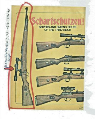 WW2 Era German Scope Hensoldt Wetzlar Dialytan 4x 47434 Mauser k98 Sniper Waffen 2