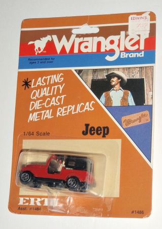 Vintage Ertl 1983 Die Cast Metal Jeep Wrangler Brand Noc 1/64 Scale