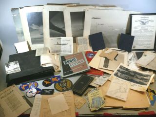 Named Wwii B - 29 Combat Pilot Army Air Corp Grouping Photos/papers/leather Patch