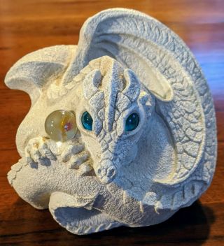 Windstone White Coiled Dragon Candle Holder,  Pena 99