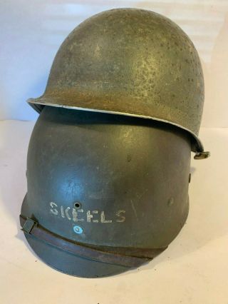 Wwii Ww2 Us Army M1 Helmet Sb Front Seam & Westinghouse Liner Painted Name Id