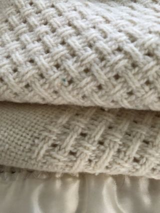 100 Merino Wool Blanet - Incredible - 60x90” Ivory - Extra Thick Made USA 3